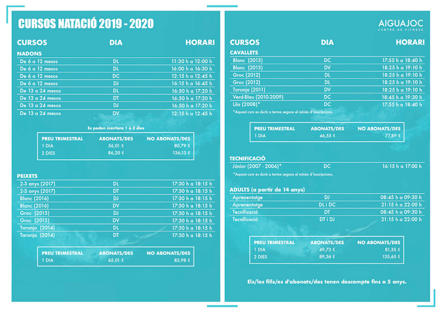 clases natacion en Barcelona con aiguajoc